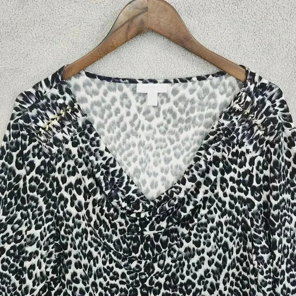 Charter Club Women's Leopard Print Cowl Neck Top 2X ,  12CT - Picture 5 of 6